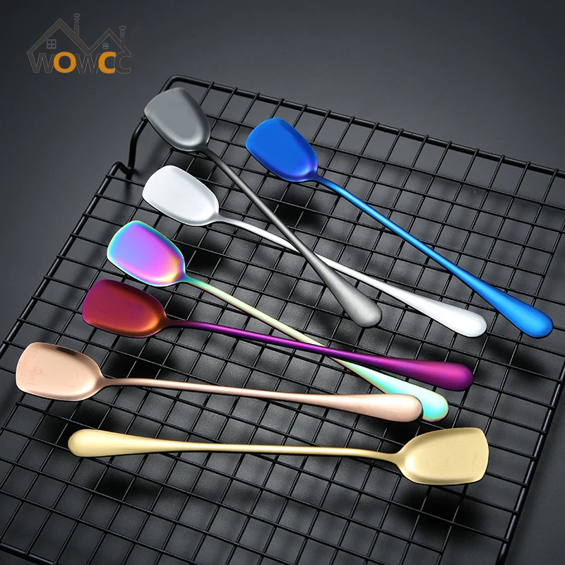 

Stainless Steel Multifunctional cocktail spoons Gold Stirrer Barware Fruit Juice Mixing Spoon Ice Cream Dessert Tea coffee scoop