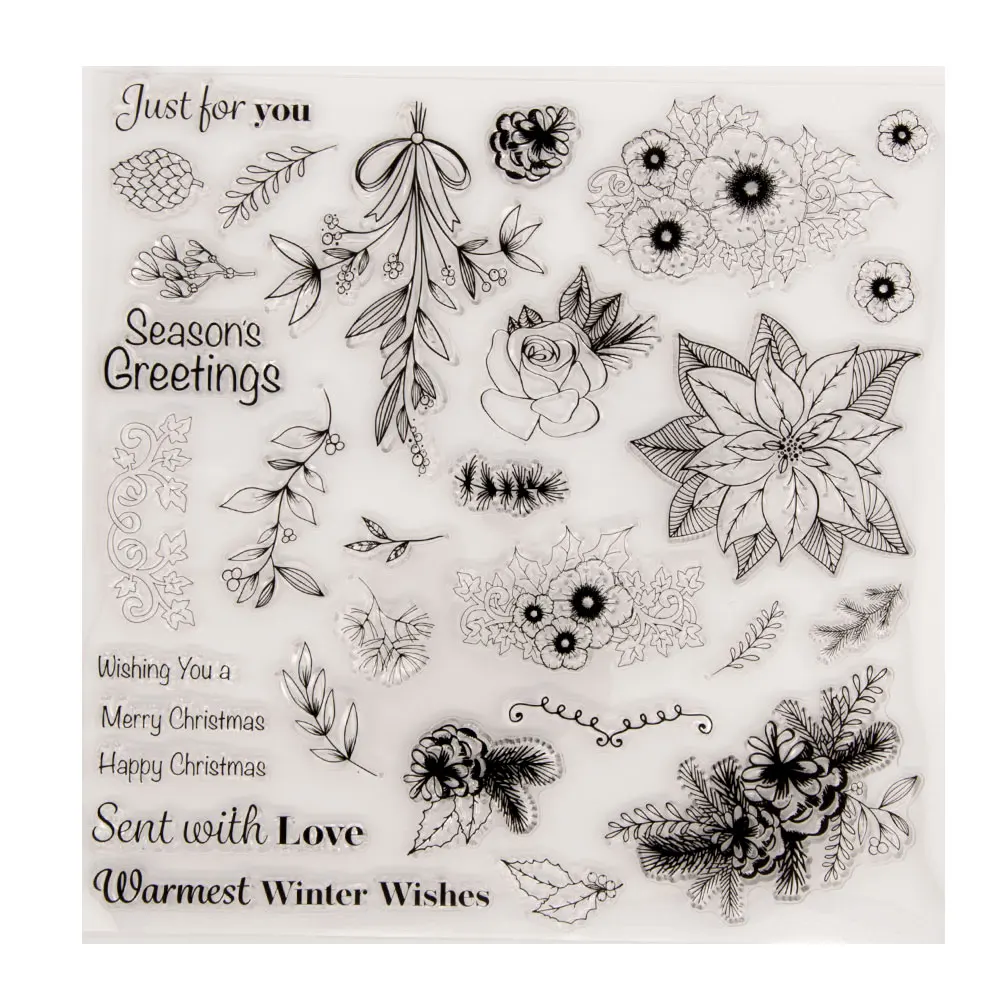 Цветочные штампы для скрапбукинга прозрачные украшения ручной работы подарки