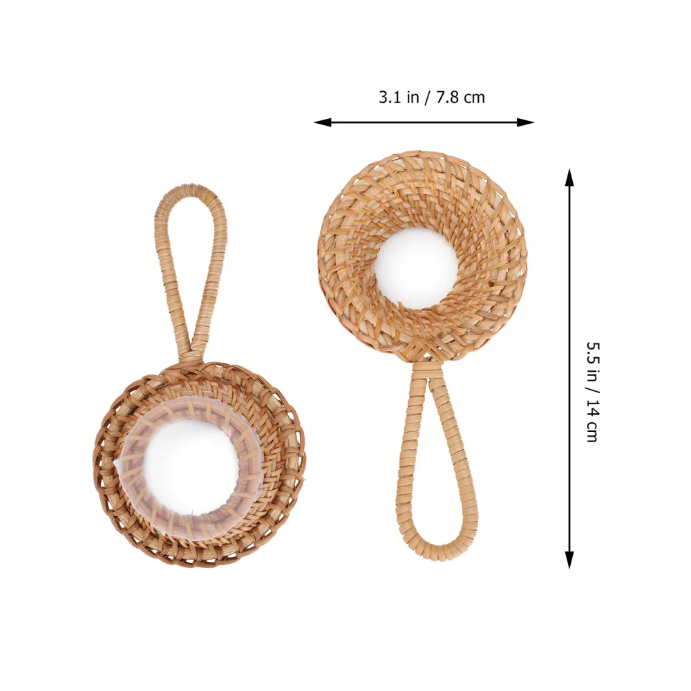 

2Pcs Practical Tea Strainer Rattan Tea Filters Teapot Cup Filters (Yellow)