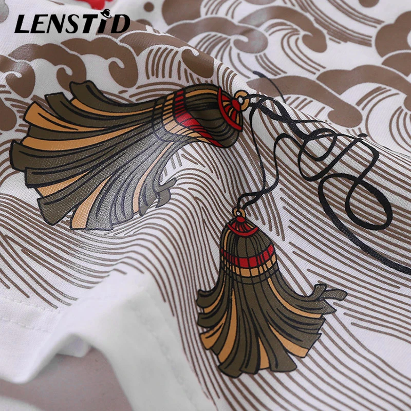 Футболка LENSTID мужская с вышивкой в стиле хип хоп летняя 2020|Мужские футболки| |