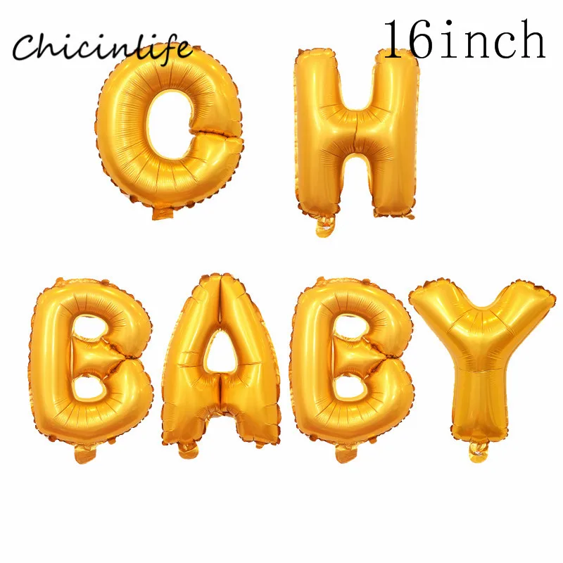 oh baby gold Chicinlife девушка день рождения тема это девушка с воздушными шарами баннер Baby Shower Девушка День рождения украшения Дети 1 день рождения Декор - Цвет: oh baby gold