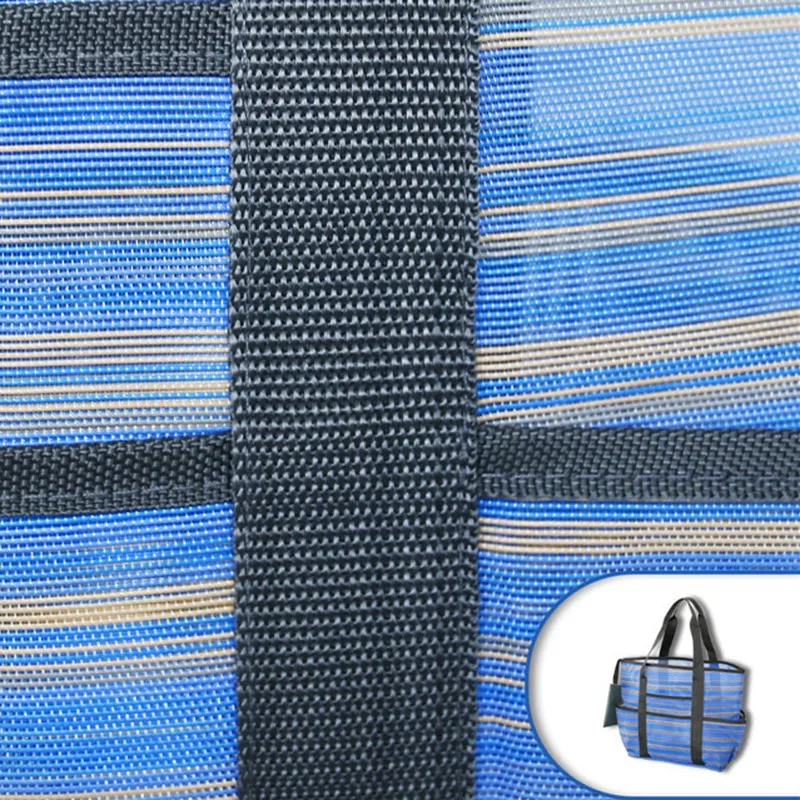 Сетчатая пляжная сумка большая дорожная сумка-тоут с карманами легкая для