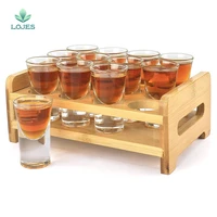 12 hole cup holder cup set cocktail shaker lead free liquor shot glasses wine with a suit cup glass small glasses wine cup