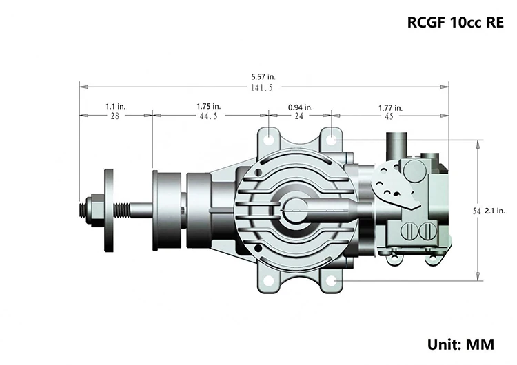 RCGF 10cc бензиновый/бензиновый двигатель задний/боковой выхлопной трубы 10 ccRE/10 ccBM для Радиоуправляемая модель самолета