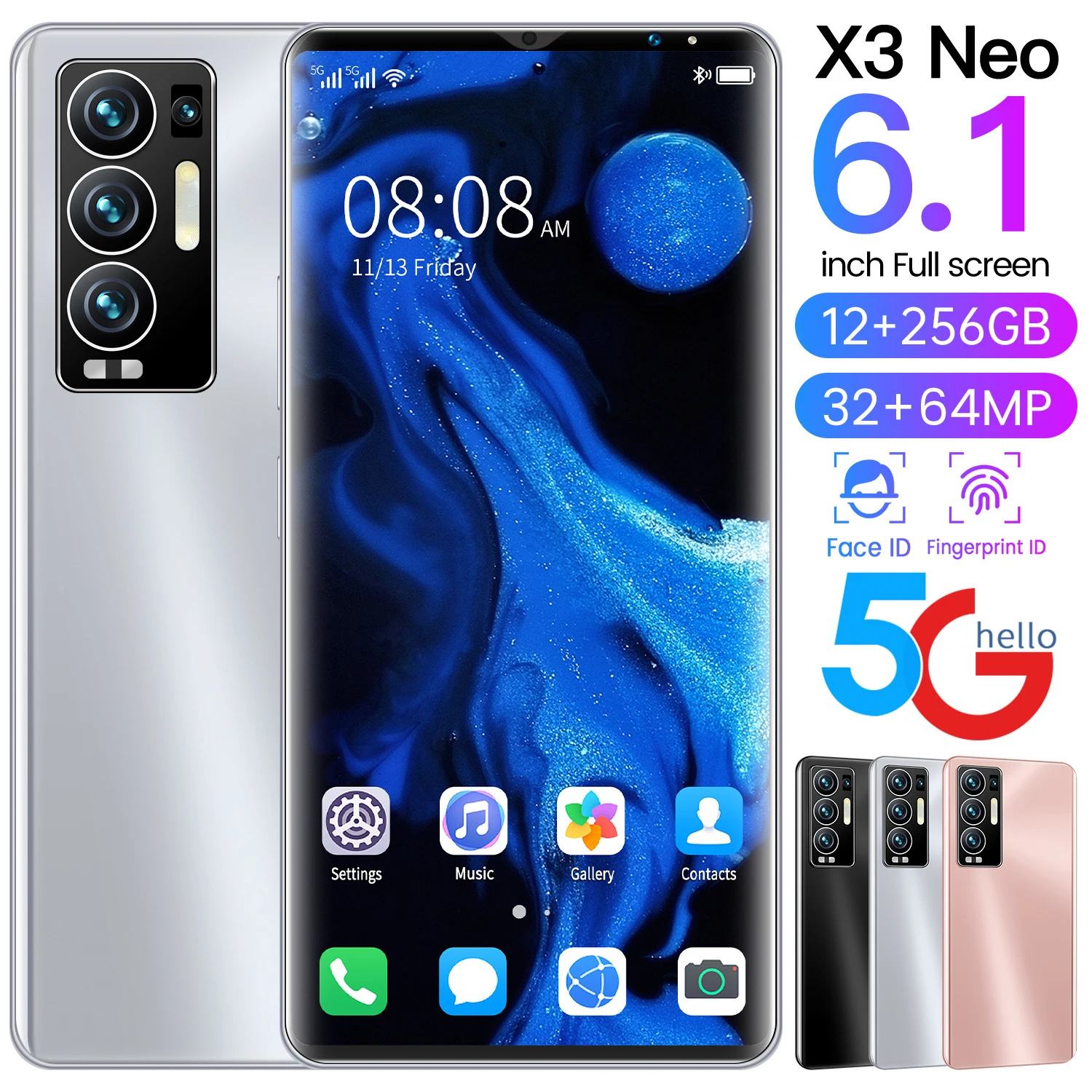 

X3 NEO, 6,1 , 12 + 256 , 10 , 4G, 5G, 32 + 64 , 6000 , Android, 11 , MTK6889 +