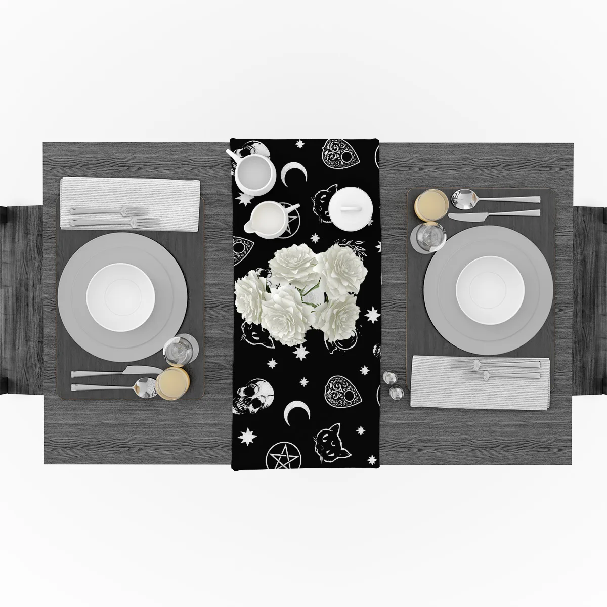 Хэллоуин черная ведьма череп Луна гадание настольная дорожка рождественские