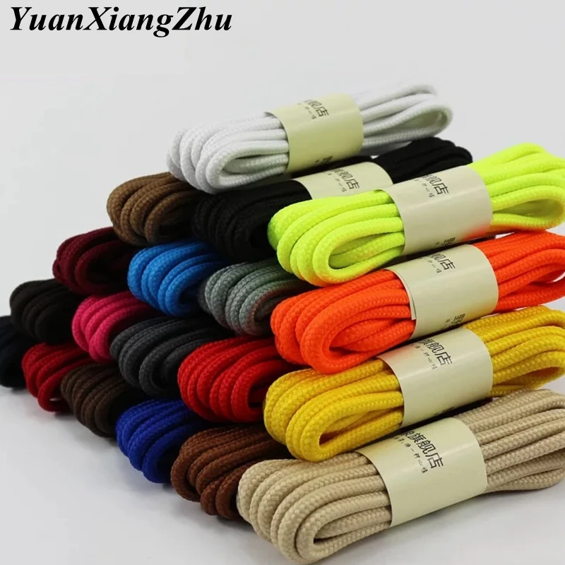 1Pair Round Boot Laces Durable Polyester Shoe laces Solid Classic Shoelaces for Boots Sneakers Shoelace 21 Color 70 90 120 150CM