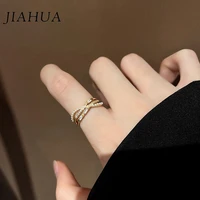 1pcs kpop ins alloy copper pearl zircon rings for women simple rings fashion handmade personality jewelry accessories party deck