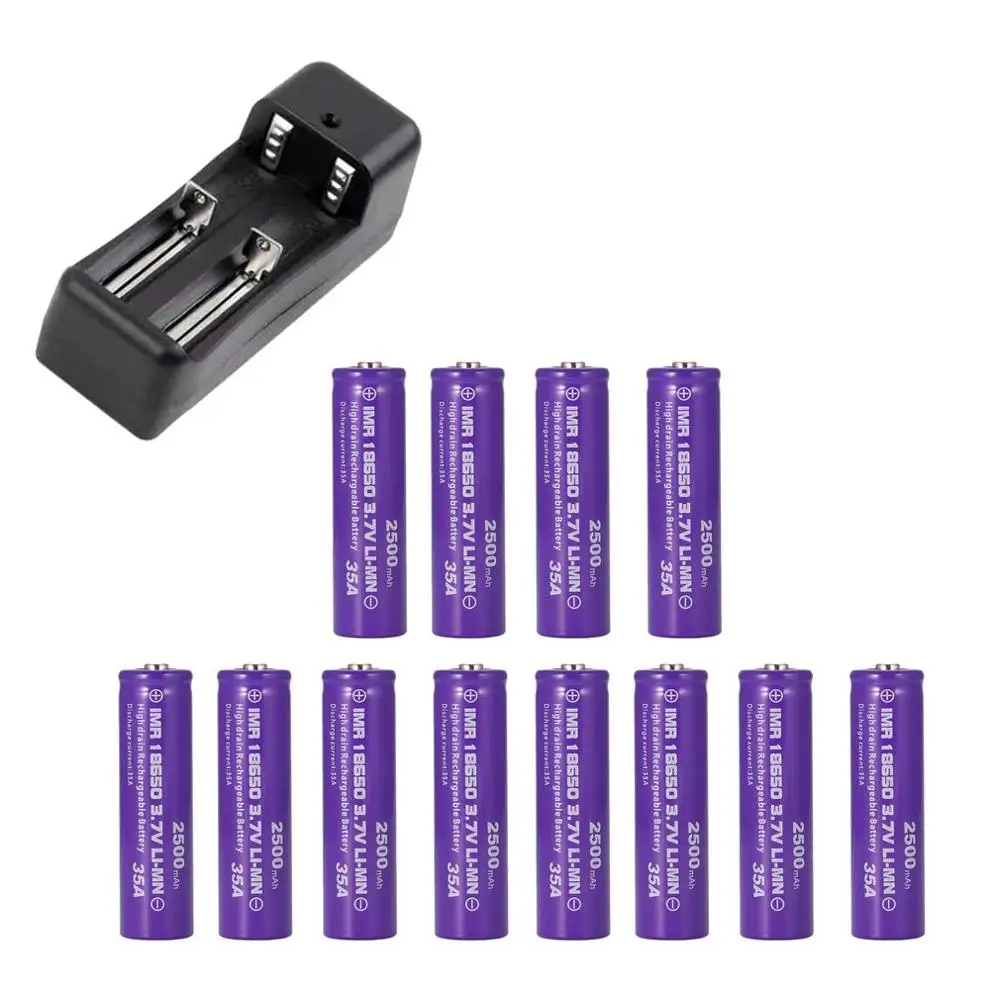 12 battery 2 slots Vtc6 3,7 V 2500Mah литий-ионная аккумуляторная батарея 18650 для sony Us18650 C6 30A электронная сигарета мод+ 18650 зарядное устройство для Devilkin 225W TC - Цвет: 12 battery 2 slots