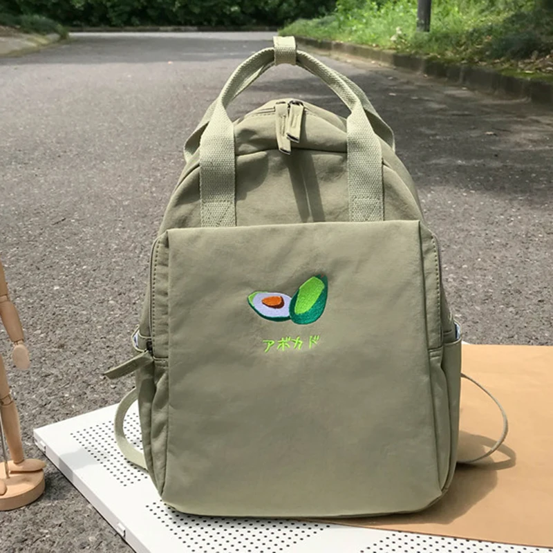 2019 фруктовая вышивка водонепроницаемый нейлоновый рюкзак женский для