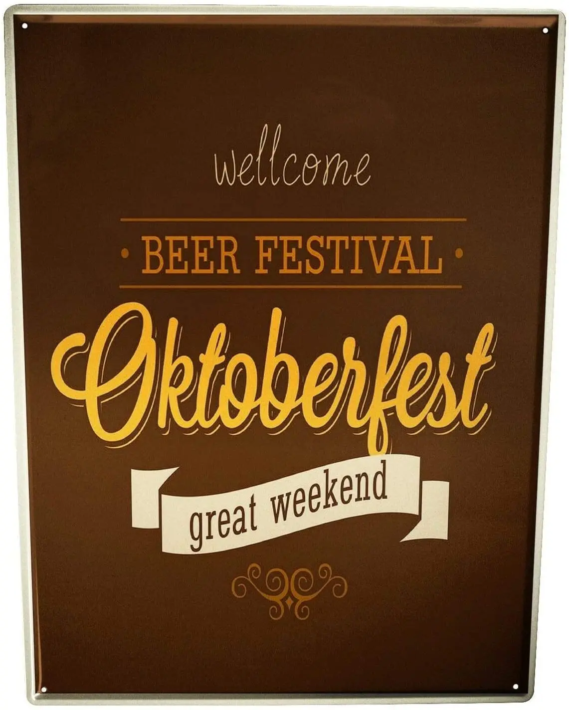 

Металлический знак (пивной фестиваль) Ретро украшение кафе семейный Бар Ресторан 12x8 дюймов