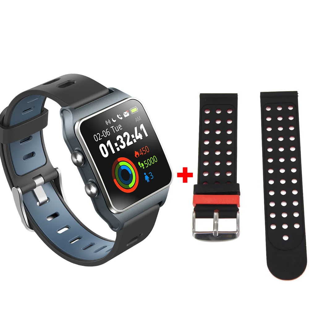Смарт-часы Makibes BR3 с бесплатным ремешком, gps, браслет Strava, IP68, водонепроницаемые, пульсометр, 1,3 дюймов, цветной экран, многофункциональные смарт-наручные часы - Цвет: Gray N Black Strap
