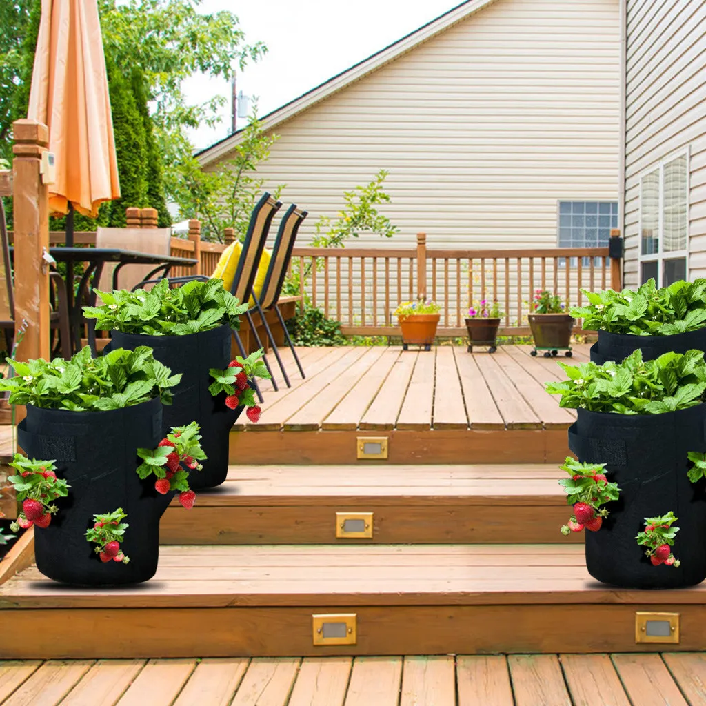 Растительный мешок для выращивания клубники посадки FeltCloth контейнер растений