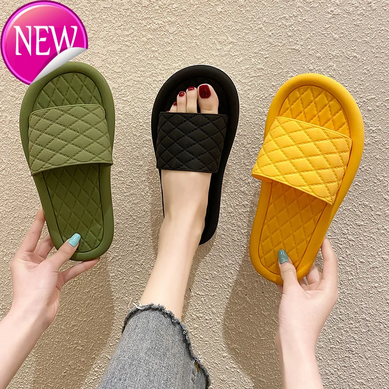 

Женские сланцы для дома и ванной, Нескользящие шлепанцы на плоской подошве, для лета, 2021