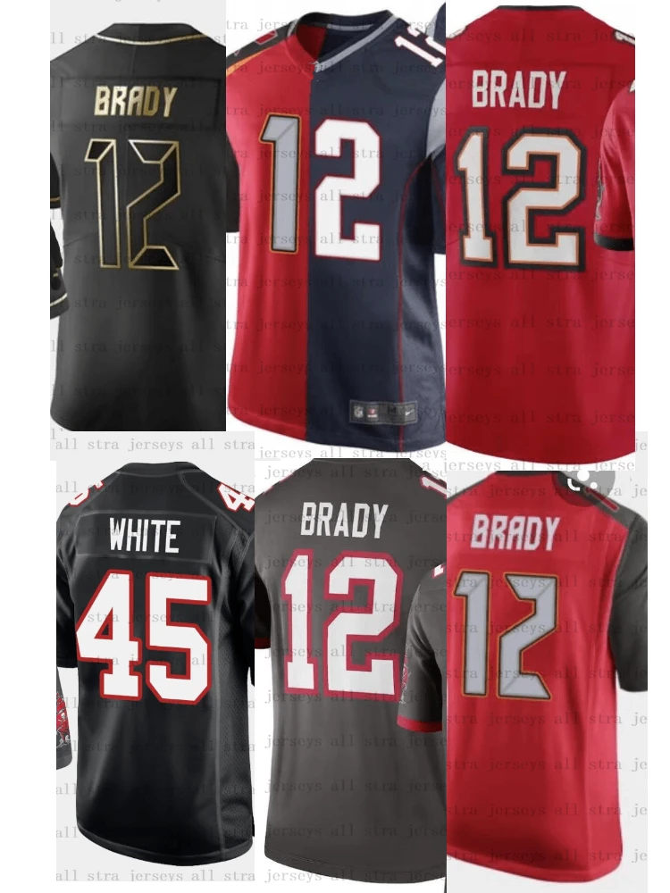 

13 Mike Evans 12 tom brady 14 Chris Godwin 45 Devin White 87 Rob Gronkowski American Football Jerseys 2020 Men's Black T-shirt