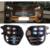 high quality drl 12v led daytime running lights 100waterproof fog lamp fit for kia all new sportage 2016 2017