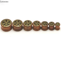 leosoxs 2 piece hot selling hollow wood ear pin ear spreader profile rod snowflake double sided horn piercing jewelry