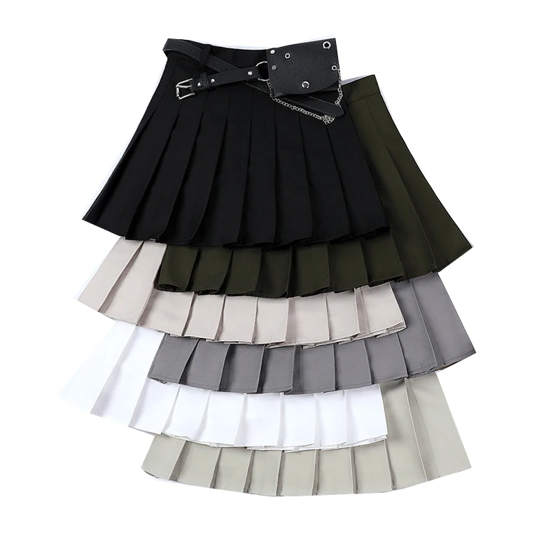 Женская плиссированная юбка с поясом модная летняя трапециевидной формы для