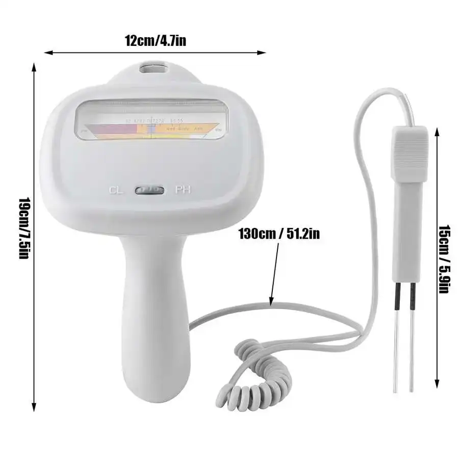 

Aquarium Pool Residual Chlorine Detector PH Water Quality Tester Measuring Instrument for Swimming Pool plastic