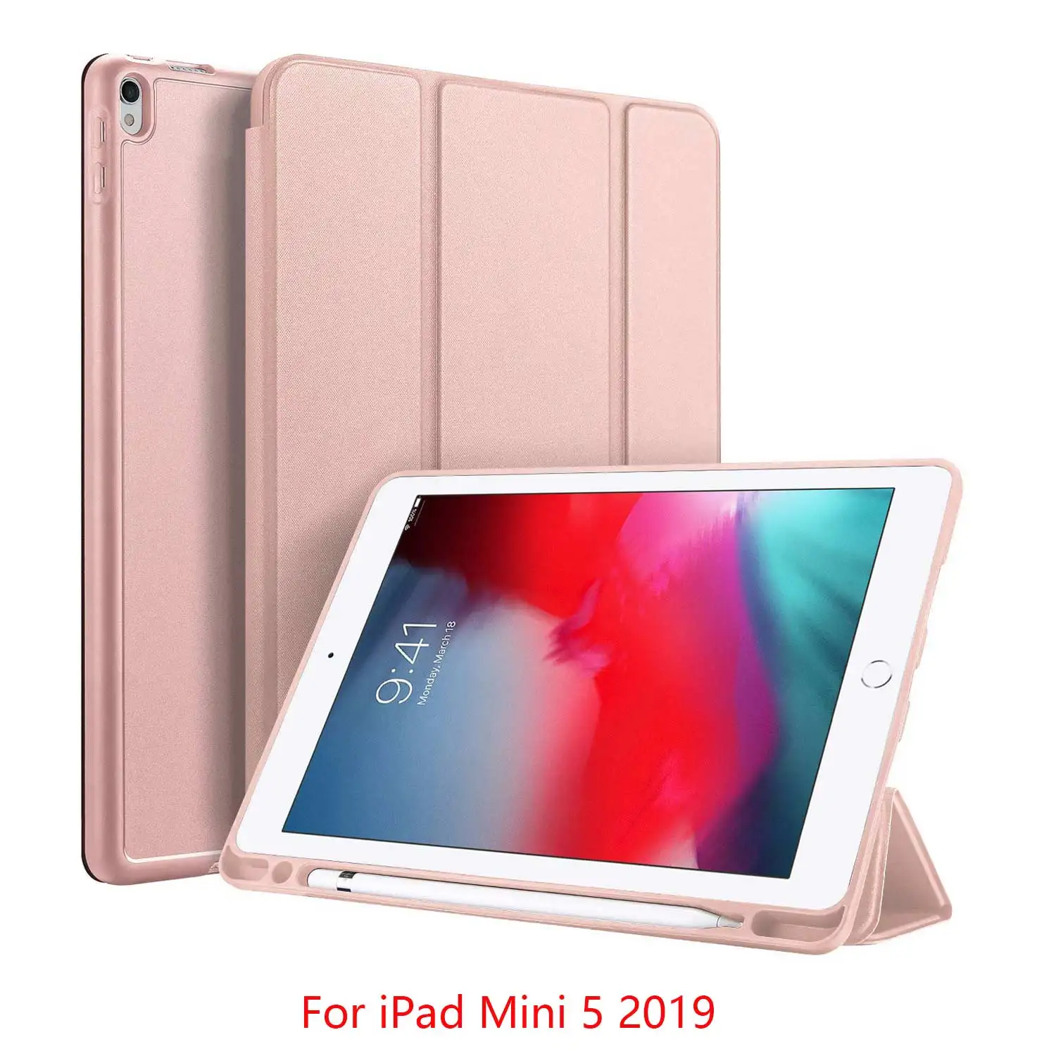 Pink Mini 5 DUX DUCIS умный чехол для iPad Air PU кожаный флип Мягкий Чехол для iPad 9,7 Pro 10,5 11 12,9 Mini 5+ карандаш держатель - Цвет: Pink Mini 5