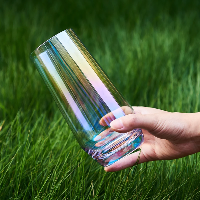 Rainbow Nordic Glass Cup Transparent Simple Water Modern Creative Copas De Cristal Office Juice Milk Drinkware 570ML MM60BLB | Дом и сад