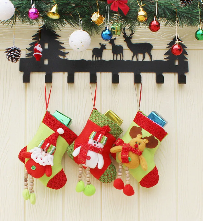 

Christmas Santa Snowman Elk Stocking Mini Sock Tree Window Hanging Pendant Party Decoration Xmas Accessories