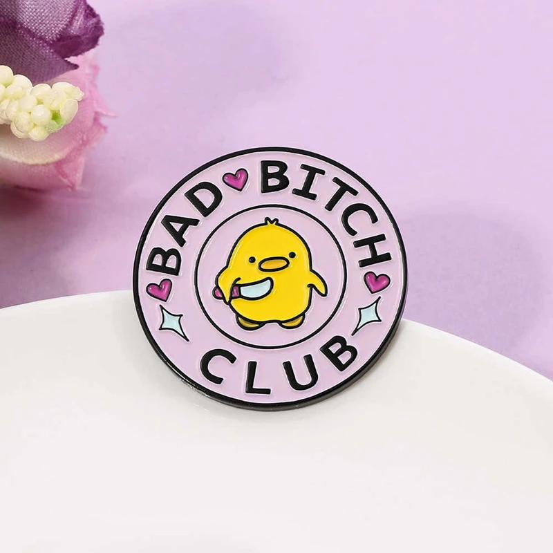 Эмалированные металлические значки Bad Duck с ножом броши на куртки джинсы модные