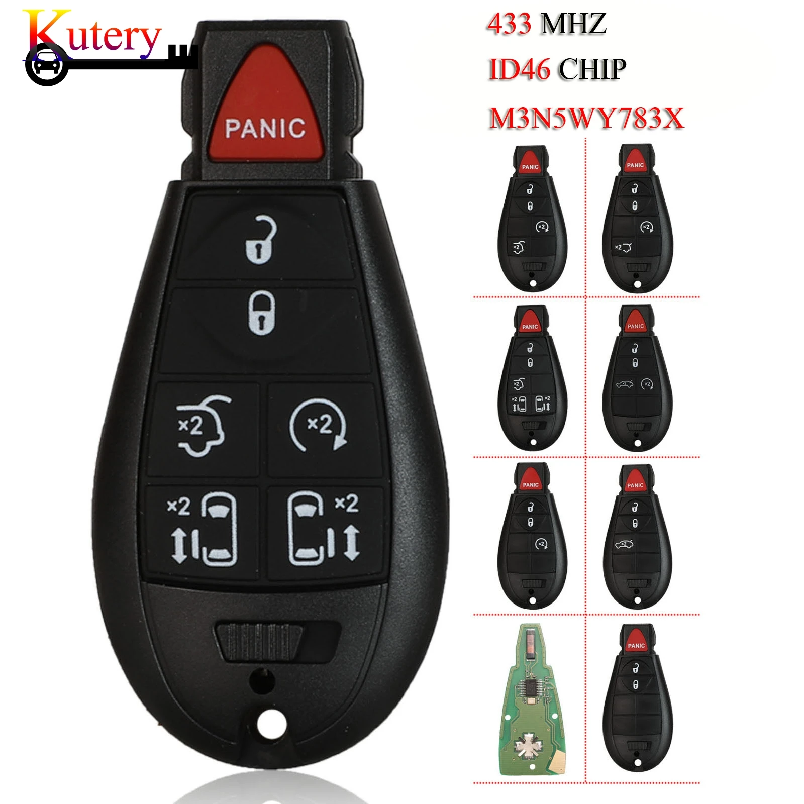 Пульт дистанционного управления jingyuqin для Chrysler Jeep Grand Cherokee M3N5WY783X 433 МГц ID46 PCF7961 чип