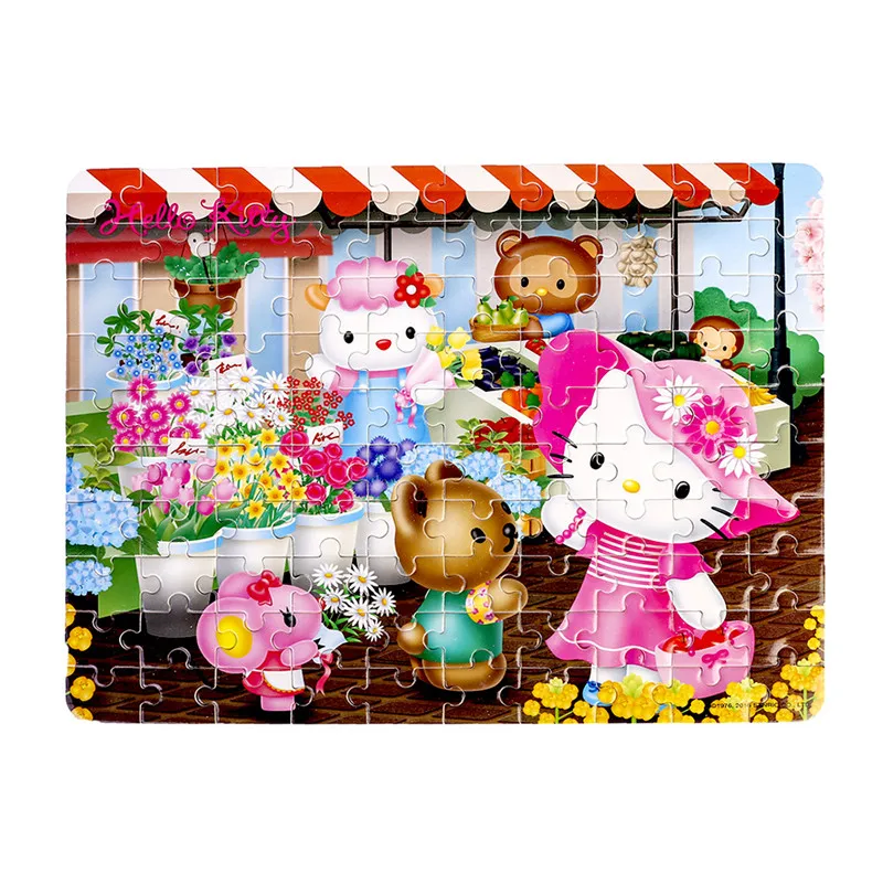 Hello kitty 100 частей головоломки для детей 4-8 для детей Обучающие Развивающие головоломки игрушки