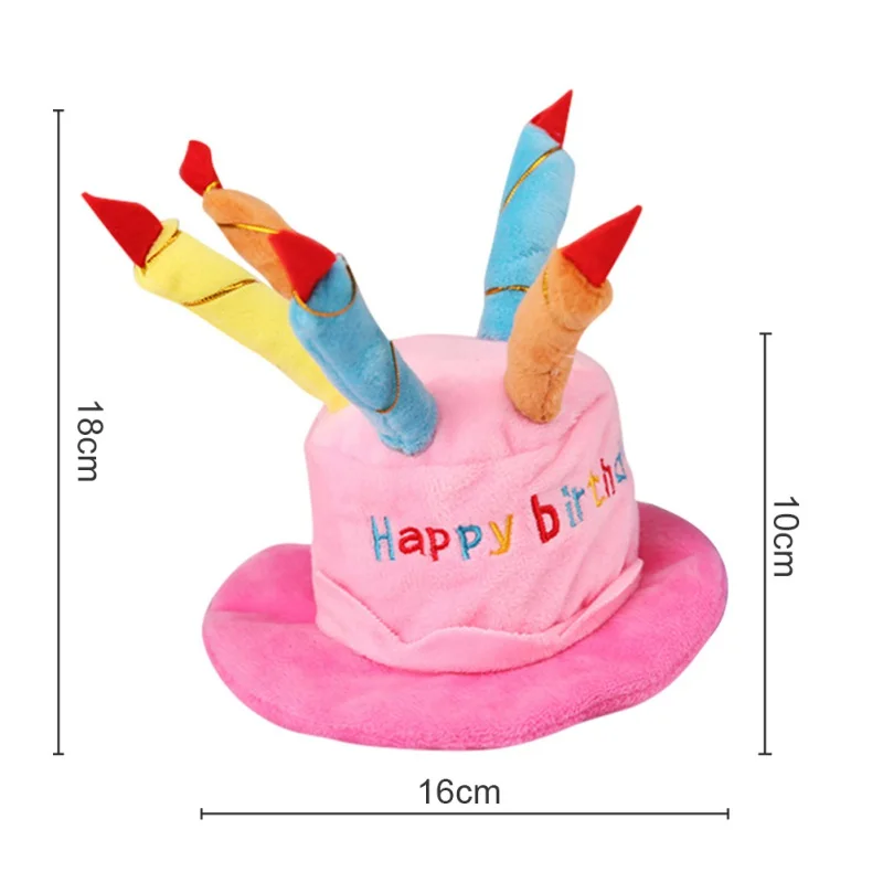 Cute Pets Dog Cats Birthday Caps Adjustable Corduroy Colorful Candles Small/Medium Hat Puppy Cosplay Costume Headwear | Дом и сад