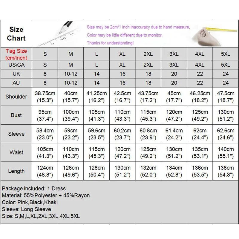 

Plus Size Women Maxi Dress Sexy Long Sleeve V Neck Solid Color Party Dress 2021 VONDA Bohemian Dress Casual Vestidos Plus Size