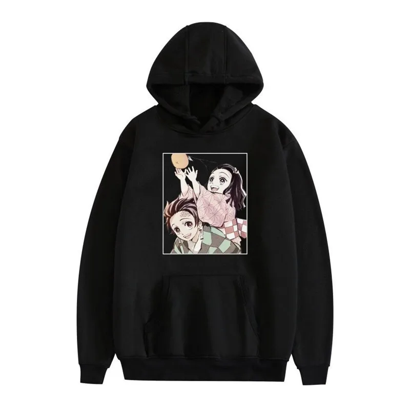 

Anime Demon Slayer Pullover Sweatshirt Women Men Tanjiro Kamado Costume Hoodies Harajuku Demon Slayer Kimetsu No Yaiba Sudadera