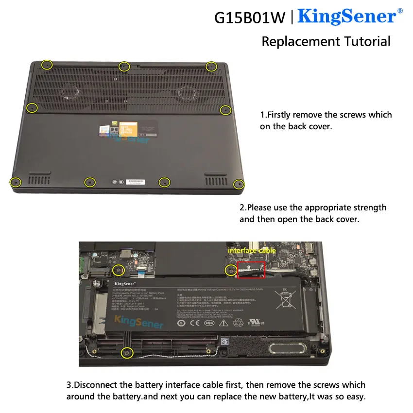 kingsener g15b01w laptop battery for xiaomi gaming laptop 15 6 i5 7300hq gtx1050 gtx1060 1050ti1060 171502 a1 15 2v 3620mah free global shipping