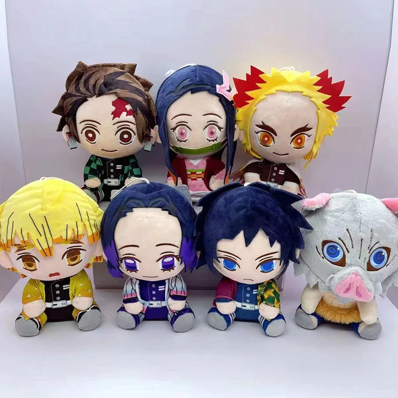 

7PCS 20cm Anime Demon Slayer Plush Toys Doll Kimetsu No Yaiba Agatsuma Zenitsu Nezuko Hashibira Figure Cartoon Toys Kids Gift