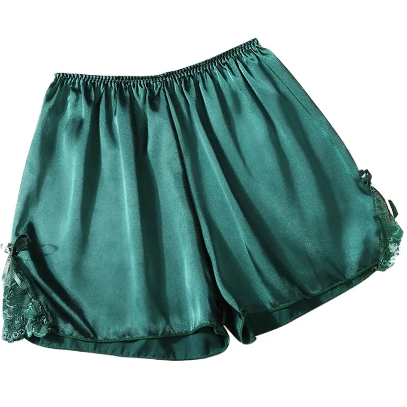 

2021 Silk Pants Women Satin Kitten Silky Elastic Waist Women Men Home Sleep Tracksuit Bottom Short Pants Pajama Nightwear Shorts