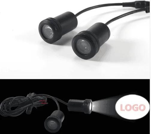 Светодиодный автомобильная лампа на дверь 2 шт. проекционный светильник с желтым