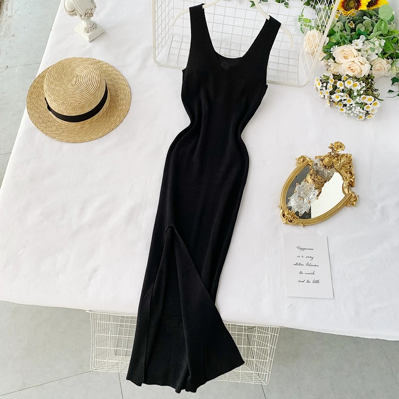 2019 Новое модное женское трикотажное платье Летнее сексуальное с v-образным