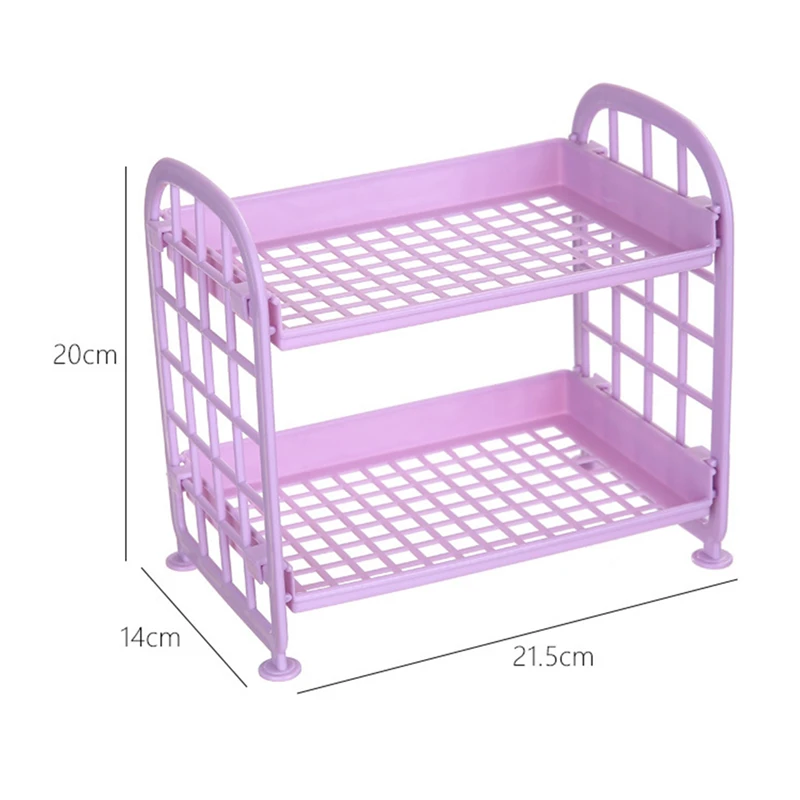 

Double Layer Hollow Shelf Plastic Cosmetics Desktop Finishing Bathroom Accessories Organizer Storage Rack 2 Tier Shelf Holder