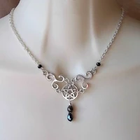 new fashion gothic pentagram triskele symbol celetic necklace pagan jewelry