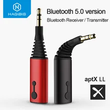 Hagibis Bluetooth Receiver Transmitter 3.5mm aptX LL 2in1 Bluetooth 5.0 Music Adapter For Headphone Speaker Wireless Audio TV