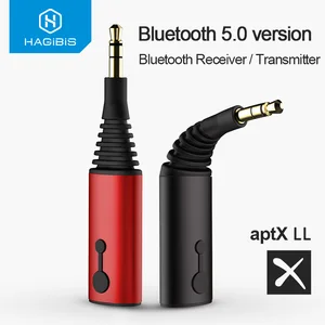 hagibis bluetooth receiver transmitter 3 5mm aptx ll 2in1 bluetooth 5 0 music adapter for headphone speaker wireless audio tv free global shipping