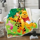 Одеяло из шерпы с 3D-принтом в виде медведя Винни из мультфильма, покрывало для дивана, дивана, постельное белье для путешествий, бархатное плюшевое Флисовое одеяло