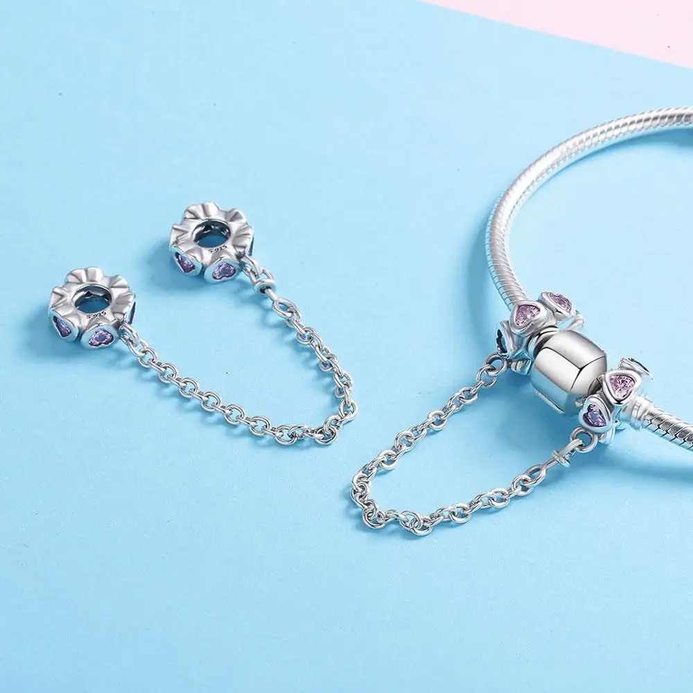 Подходит к оригинальному браслету Pandora 925 пробы серебро белый циркон безопасная