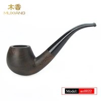 ru classical ebony wooden smoking pipes handmade bent stem tobacco pipe fit for 9mm filters with 10 tools accessories kit ac0022