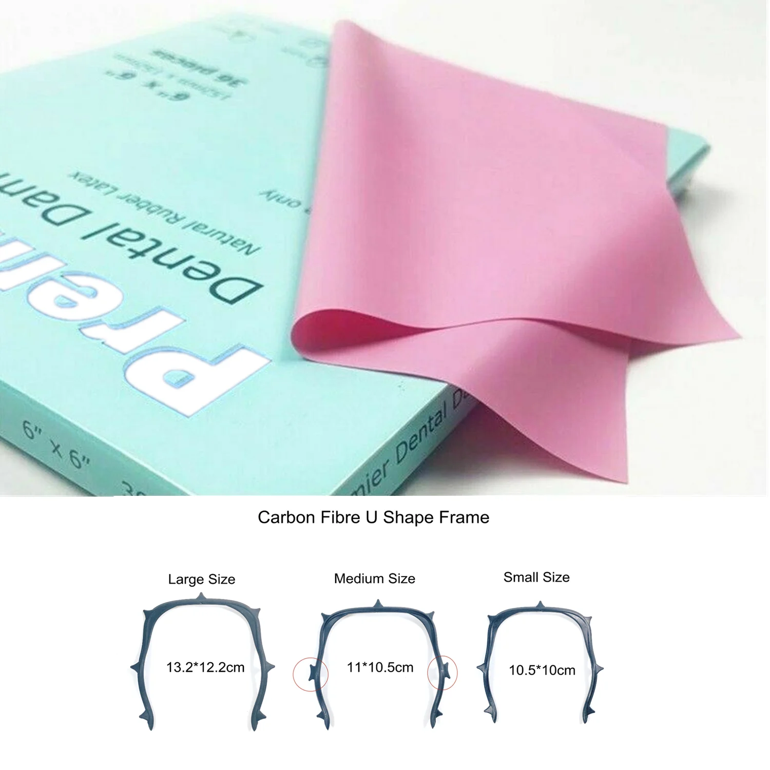 Dental Rubber Dam Sheets Natural Adult Pink Carbon Fibre Frame Ultra-Light