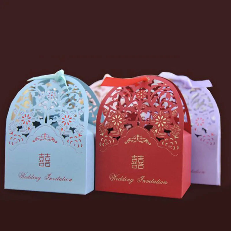 

200 шт выдалбливают обработанные лазером коробки для конфет двойное счастье шоколадная коробка в китайском стиле Свадебная коробка конфет