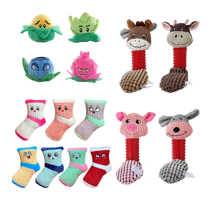 Pet Dog Bite Molars Unzipped Plush Sound Socks Toy Companion