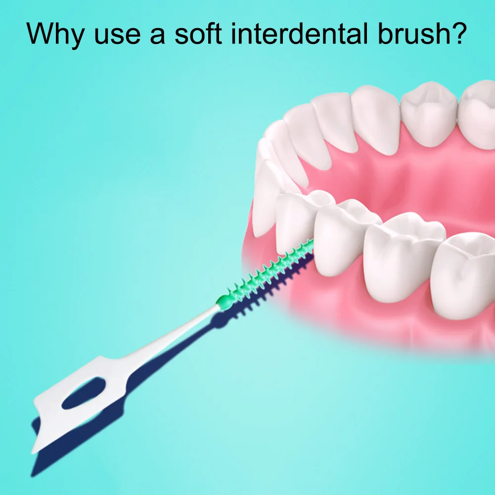 150 шт. одноразовые мягкие силиконовые пластиковые межзубные щетки для чистки