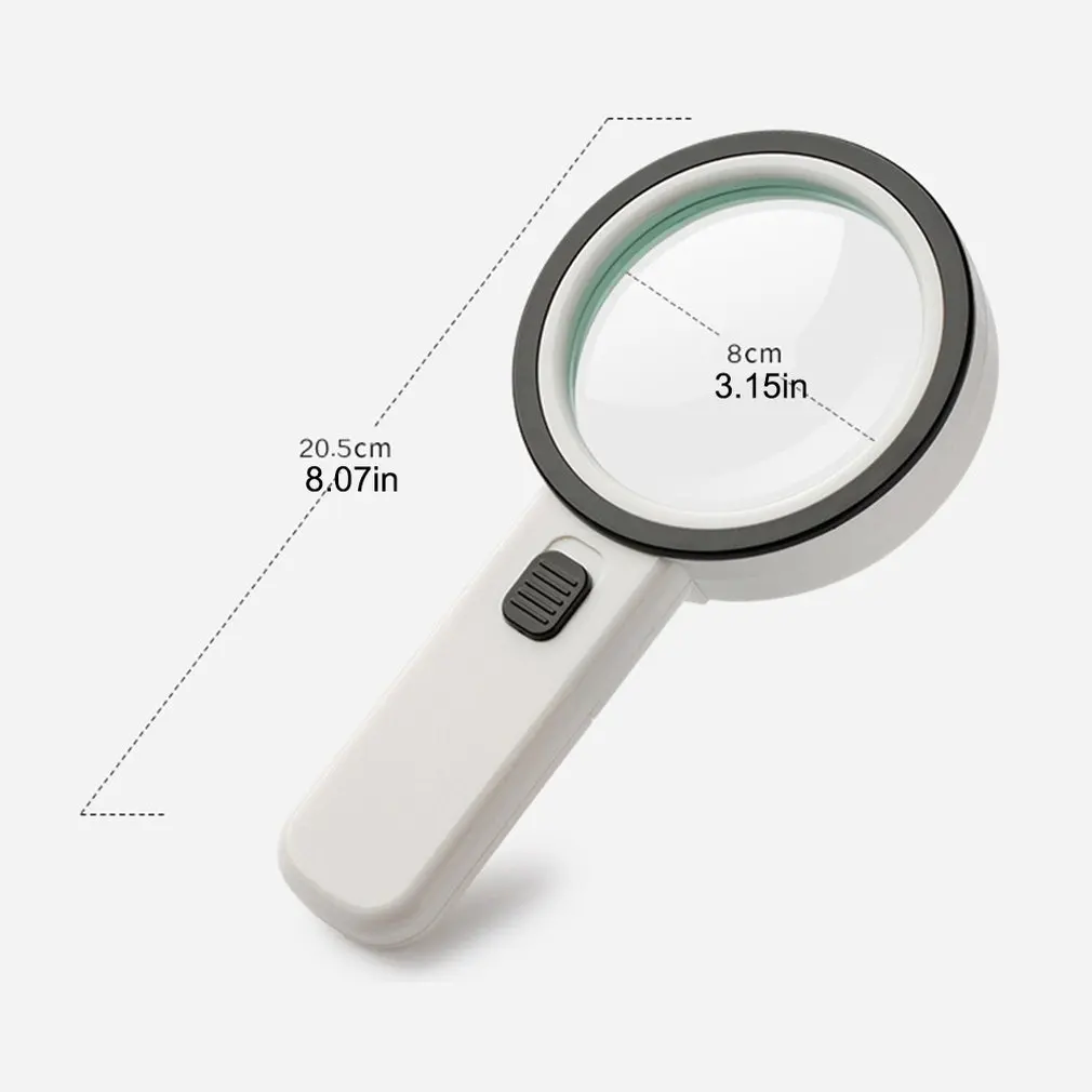 

1pcs 30X 12LED Lights High Magnification Magnifying Glass Double Lens Upgraded Magnifier Lamp Magnifying Glass With Box