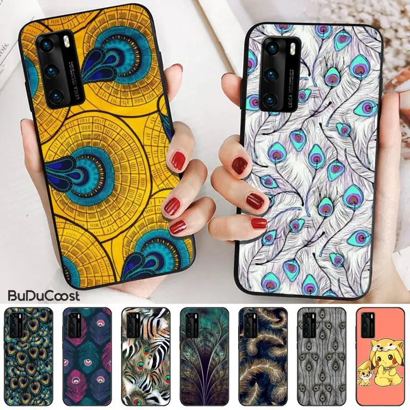 Чехол Dobby с павлиньими перьями для телефона Huawei P20 P30 P20Pro P20Lite P30Lite Psmart P10